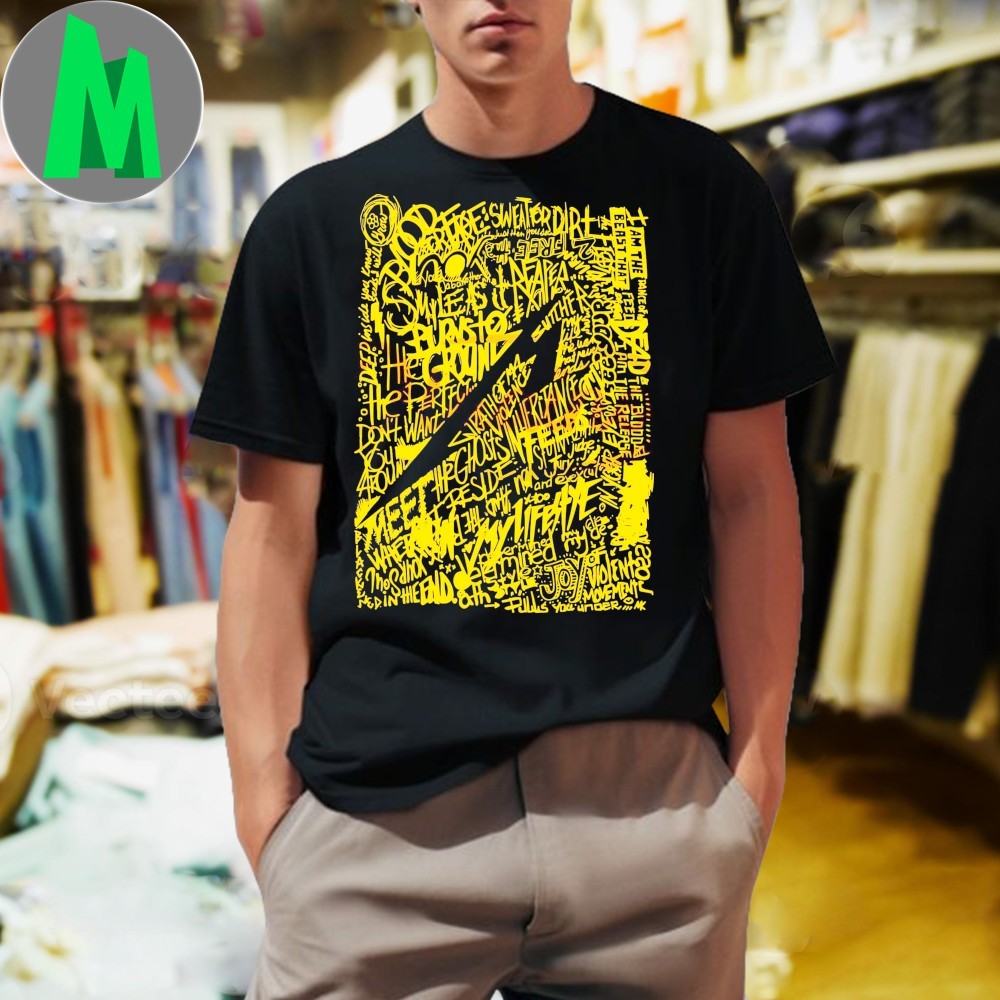 Metallica 72 Seasons Yellow Lyric Typography - Adult & Kids T-Shirts, Sweatshirts & Hoodies apparel design preview 1