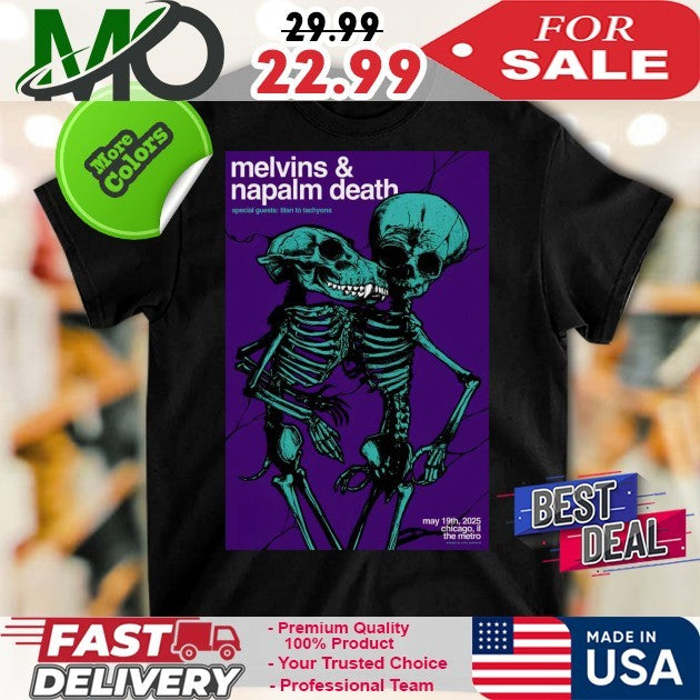 Metro Chicago Tour Melvins and Napalm Death May 19 - Adult & Kids T-Shirts, Sweatshirts & Hoodies apparel design preview 1