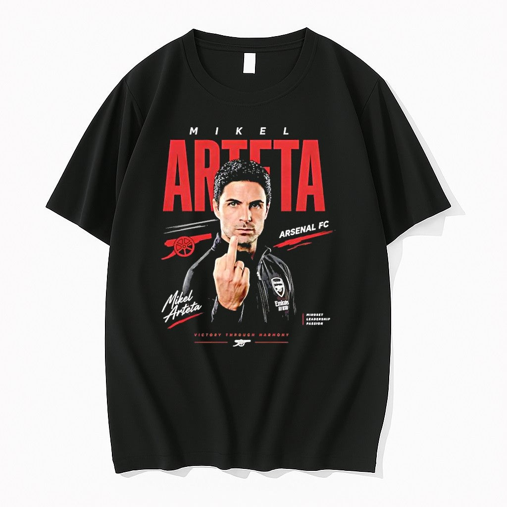 Official Mikel Arteta Middle Finger Arsenal Fc - Adult & Kids T-Shirts, Sweatshirts & Hoodies apparel design preview 1