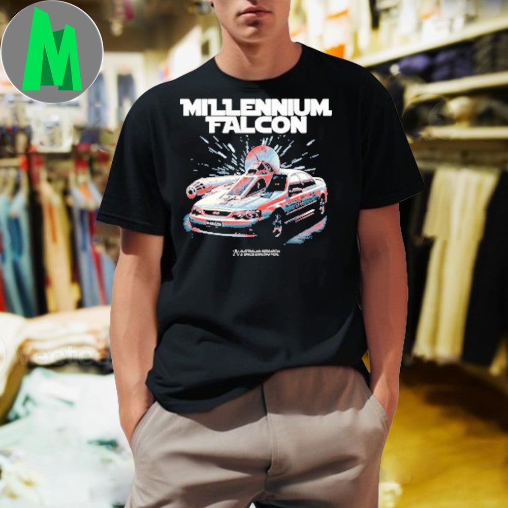 Millennium Falcon Car Mashup Ladies - Adult & Kids T-Shirts, Sweatshirts & Hoodies apparel design preview 1