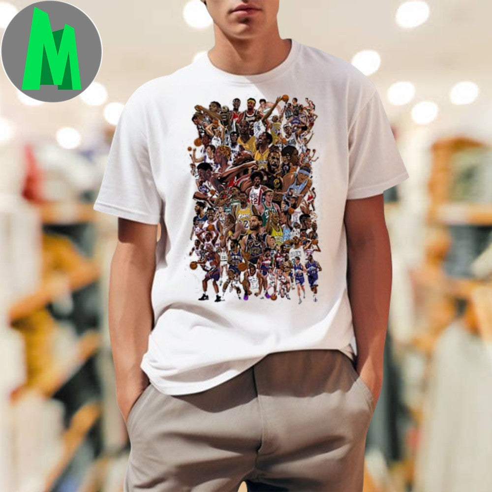 NBA 75th Anniversary Basketball Legends Collage - Adult & Kids T-Shirts, Sweatshirts & Hoodies apparel design preview 1
