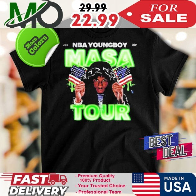 NBA Youngboy Masa Tour 2025 Schedule Flag America - Adult & Kids T-Shirts, Sweatshirts & Hoodies apparel design preview 1