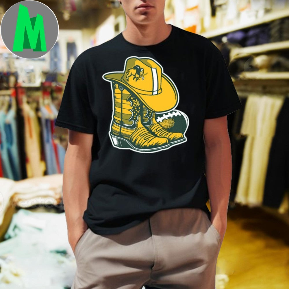 NDSU Bison Football Cowboy Hat Boots Green - Adult & Kids T-Shirts, Sweatshirts & Hoodies apparel design preview 1