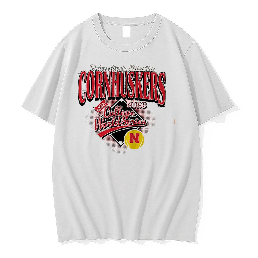 Official Nebraska Softball 2026 Womens College World - Adult & Kids T-Shirts, Sweatshirts & Hoodies apparel design preview 1
