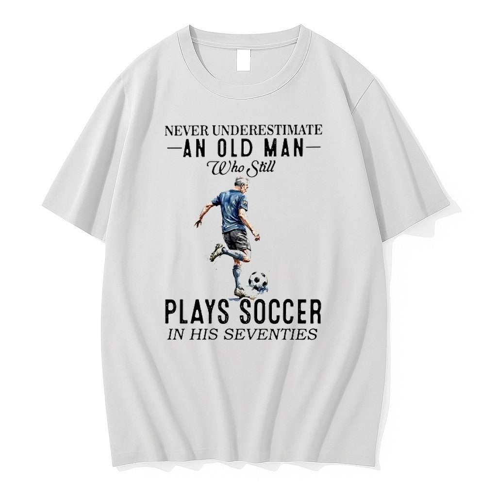 Official Never Underestimate An Old Man Plays Soccer - Adult & Kids T-Shirts, Sweatshirts & Hoodies apparel design preview 1