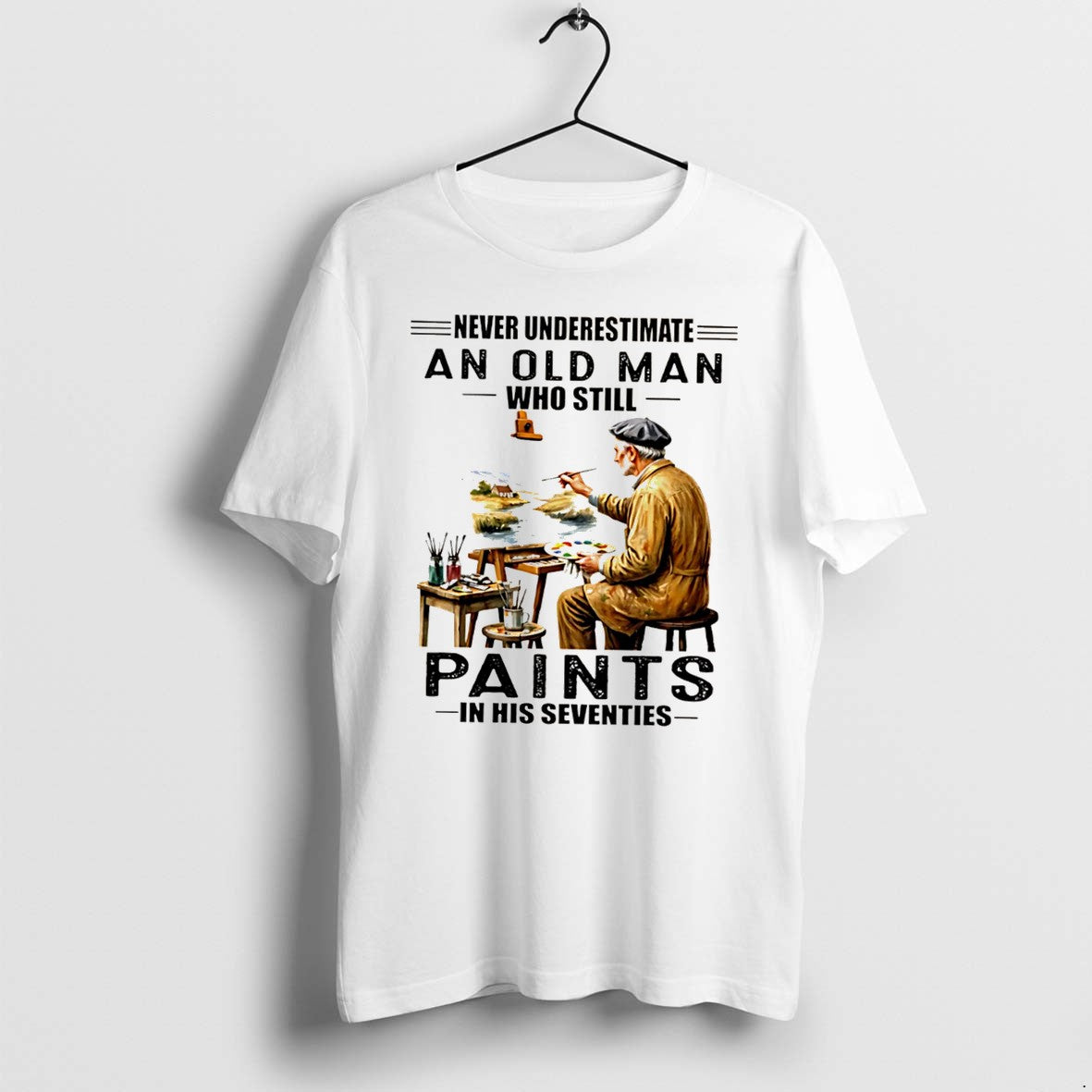 Official Never Underestimate An Old Man Who Still - Adult & Kids T-Shirts, Sweatshirts & Hoodies apparel design preview 1