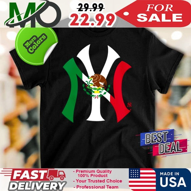 New York Yankees Era Black Mexican Flag Logo - Adult & Kids T-Shirts, Sweatshirts & Hoodies apparel design preview 1