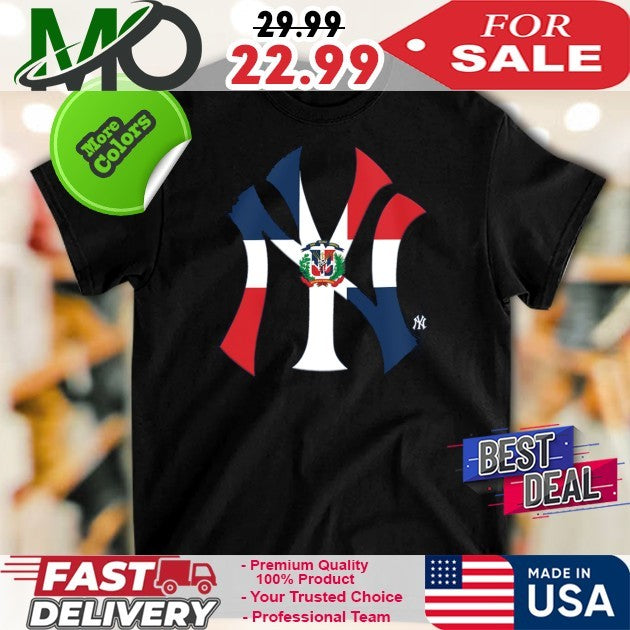 New York Yankees Era Navy Dominican Republic Flag - Adult & Kids T-Shirts, Sweatshirts & Hoodies apparel design preview 1