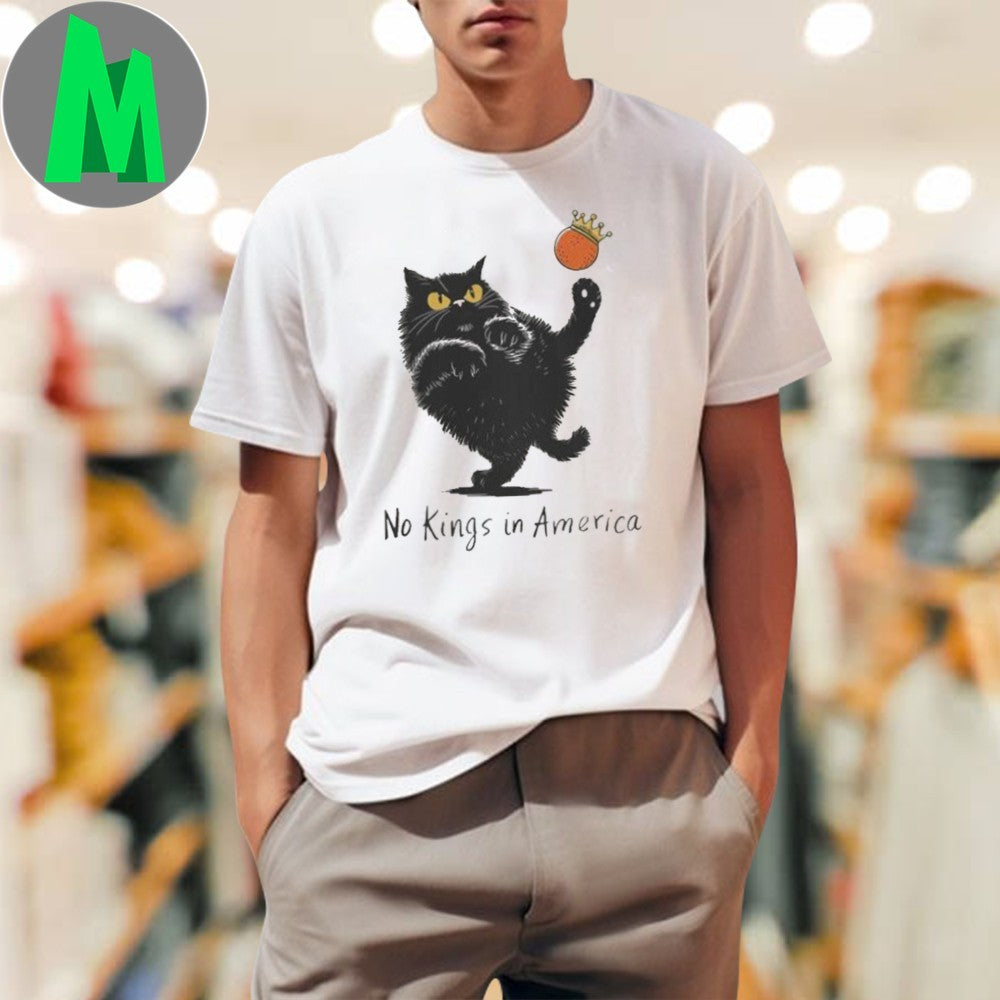 No Kings In America Black Cat Anti-Monarchy Graphic - Adult & Kids T-Shirts, Sweatshirts & Hoodies apparel design preview 1