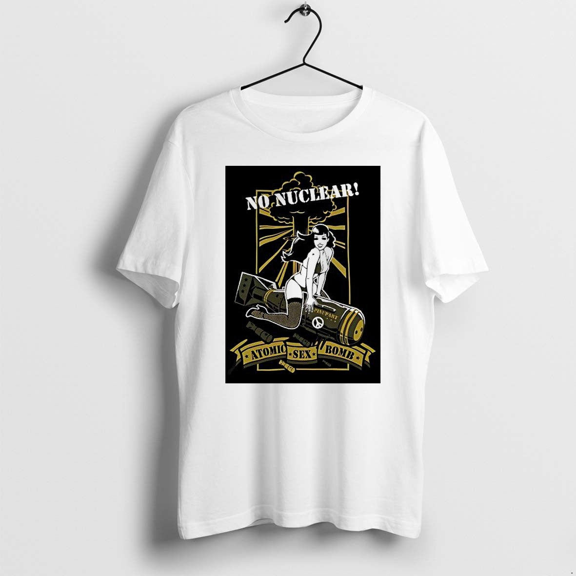 Official No Nuclear Pinup Girl Atomic Sexy Bomb Jpg - Adult & Kids T-Shirts, Sweatshirts & Hoodies apparel design preview 1