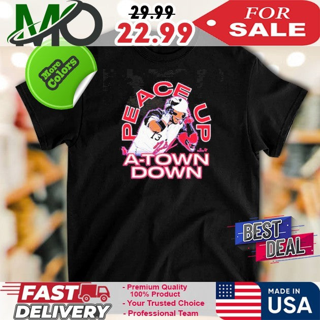 Number 13 Ronald Acuña Jr. Peace Up A-Town Down - Adult & Kids T-Shirts, Sweatshirts & Hoodies apparel design preview 1