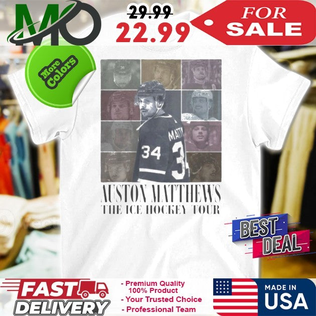 Number 34 Auston Matthews Ice Hockey Tour - Adult & Kids T-Shirts, Sweatshirts & Hoodies apparel design preview 1
