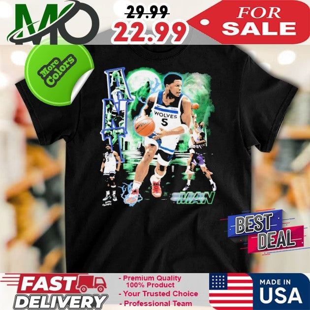 Number 5 Anthony Edwards Basketball Fan Graphic - Adult & Kids T-Shirts, Sweatshirts & Hoodies apparel design preview 1