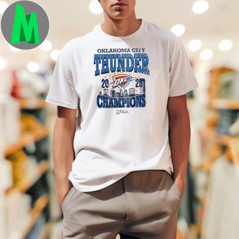 OKC Thunder 2025 NBA Champions City Skyline Graphic - Adult & Kids T-Shirts, Sweatshirts & Hoodies apparel design preview 1