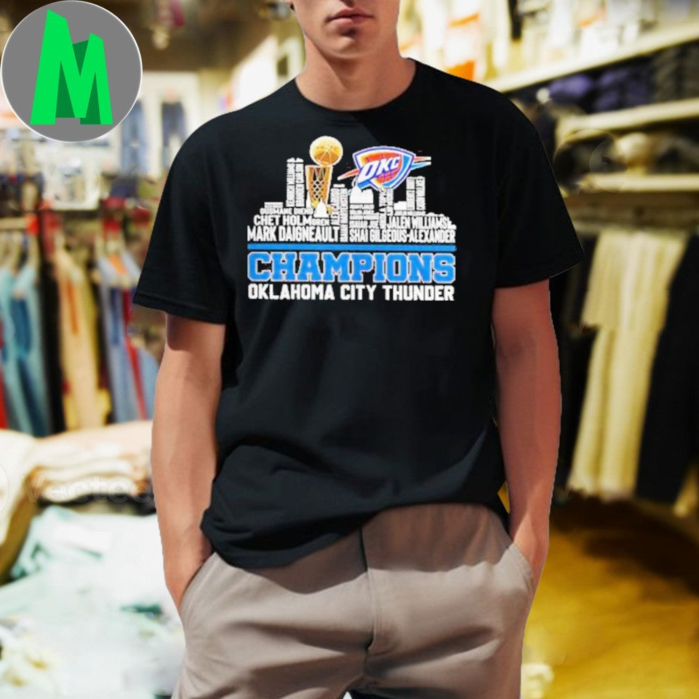 OKC Thunder 2025 NBA Champions Player Roster - Adult & Kids T-Shirts, Sweatshirts & Hoodies apparel design preview 1