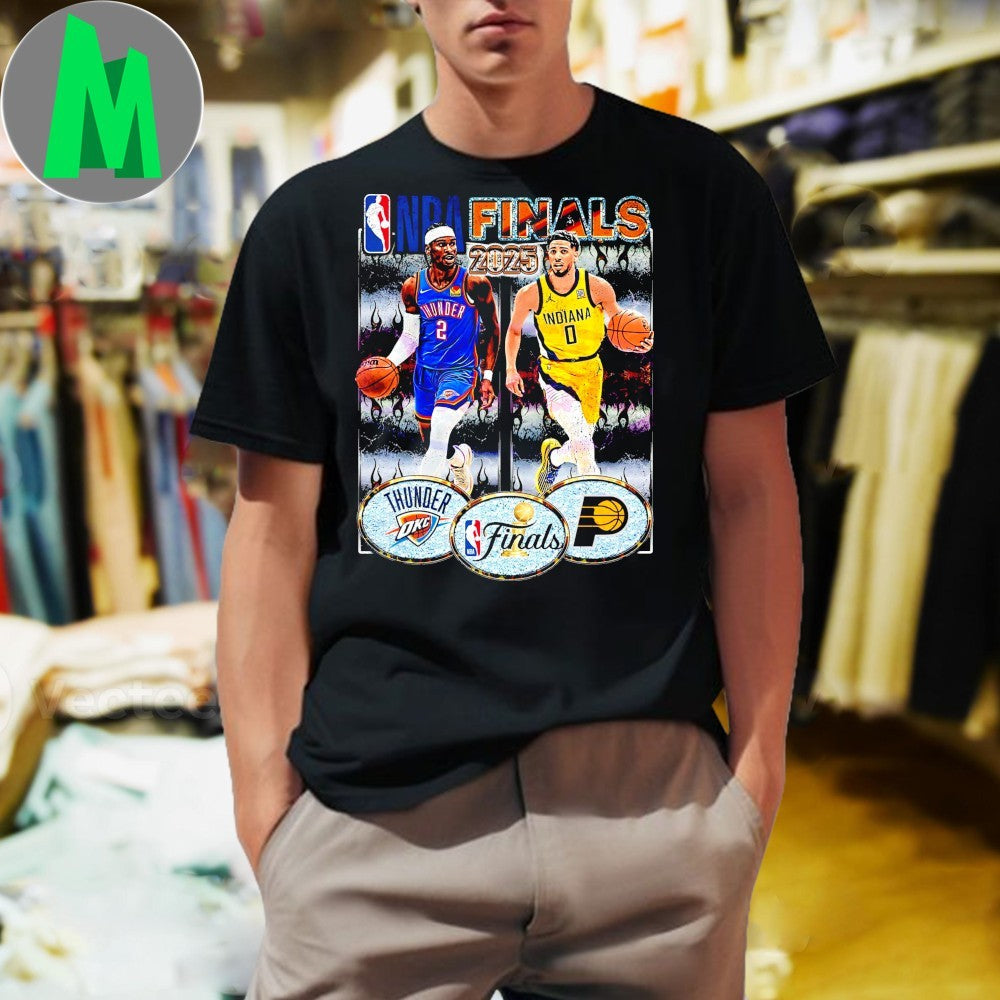 OKC Thunder vs Indiana Pacers NBA Finals 2025 Vintage - Adult & Kids T-Shirts, Sweatshirts & Hoodies apparel design preview 1