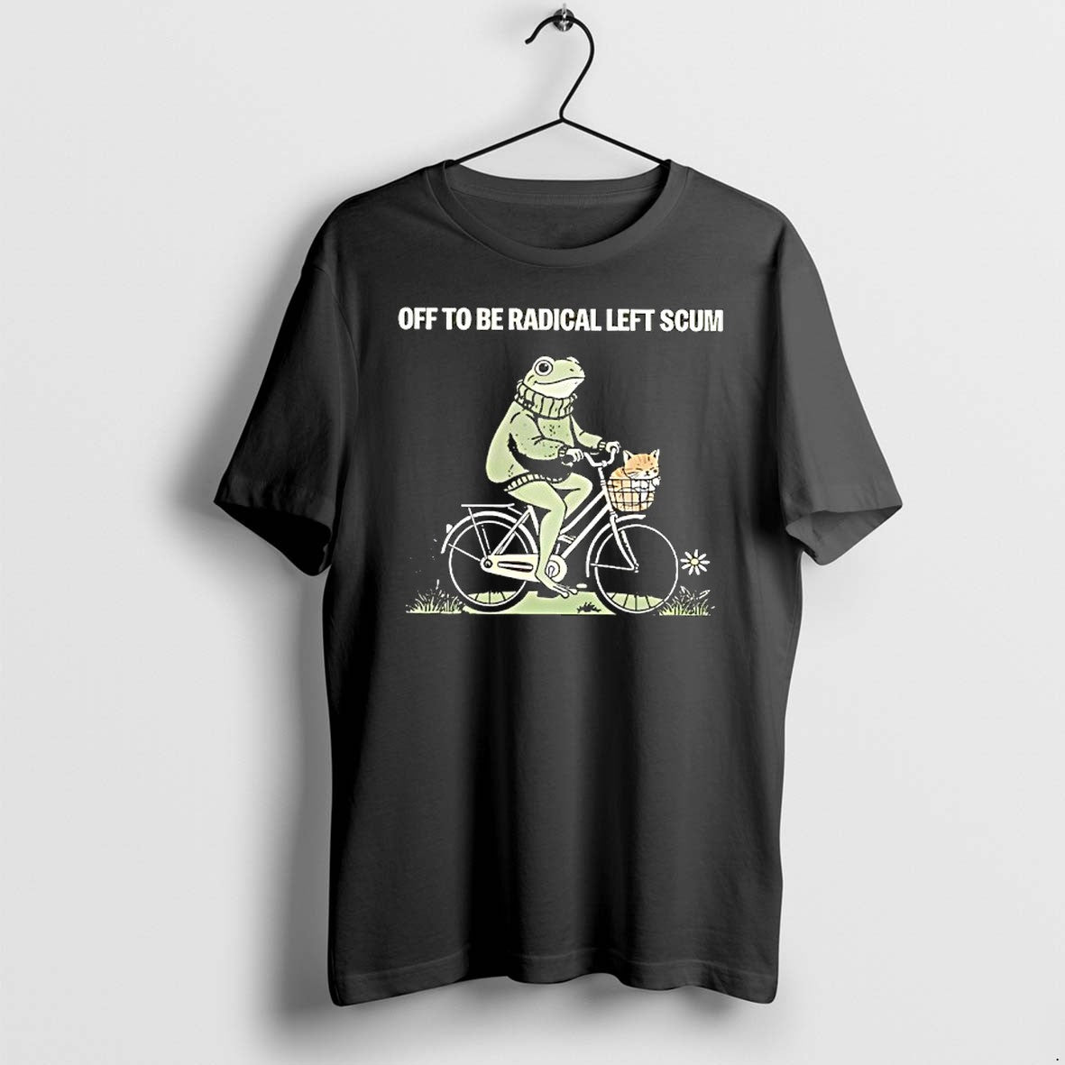 Official Off To Be Radical Left Scum Frog Riding Bike - Adult & Kids T-Shirts, Sweatshirts & Hoodies apparel design preview 1