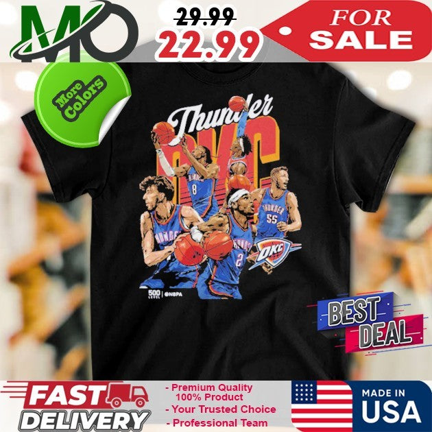 Oklahoma City Thunder OKC Starting 5 NBA 2025 - Adult & Kids T-Shirts, Sweatshirts & Hoodies apparel design preview 1