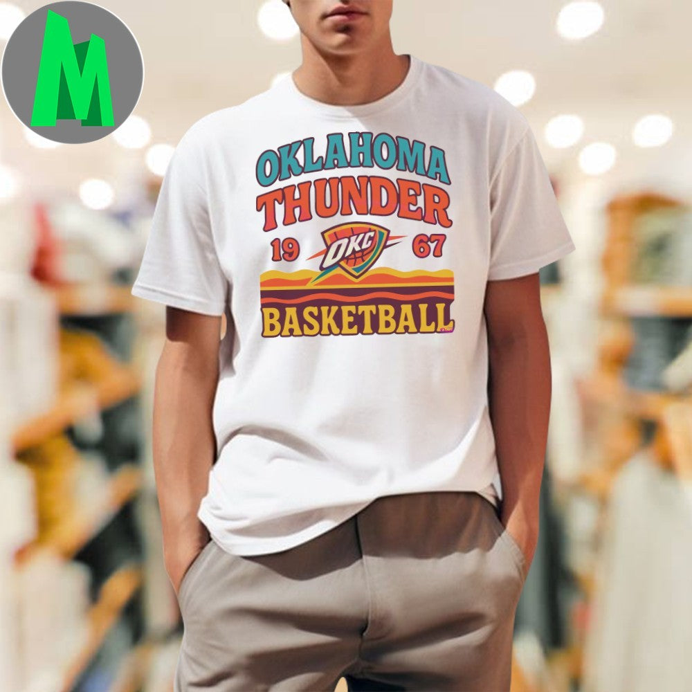 Oklahoma City Thunder Retro Basketball Vintage Game - Adult & Kids T-Shirts, Sweatshirts & Hoodies apparel design preview 1