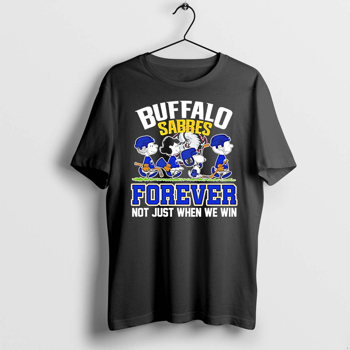 Official Peanuts X Buffalo Sabres Hockey Forever Not - Adult & Kids T-Shirts, Sweatshirts & Hoodies apparel design preview 1