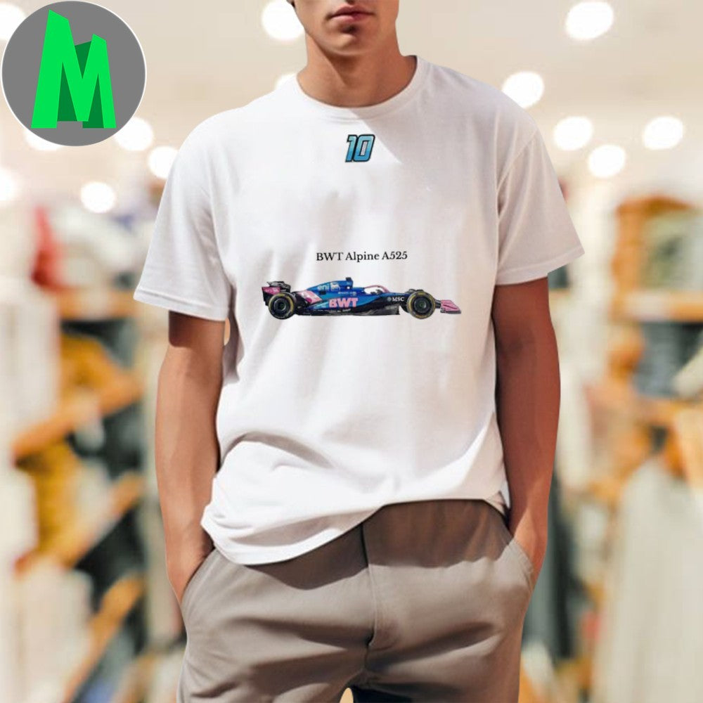 Pierre Gasly Alpine F1 Team #10 Car Graphic - Adult & Kids T-Shirts, Sweatshirts & Hoodies apparel design preview 1