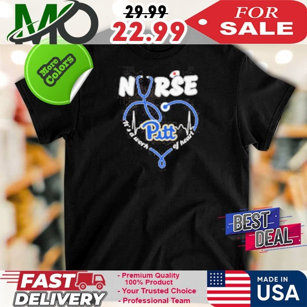 Pittsburgh Panthers Nurse It's A Work Of Heart Rate - Adult & Kids T-Shirts, Sweatshirts & Hoodies apparel design preview 1