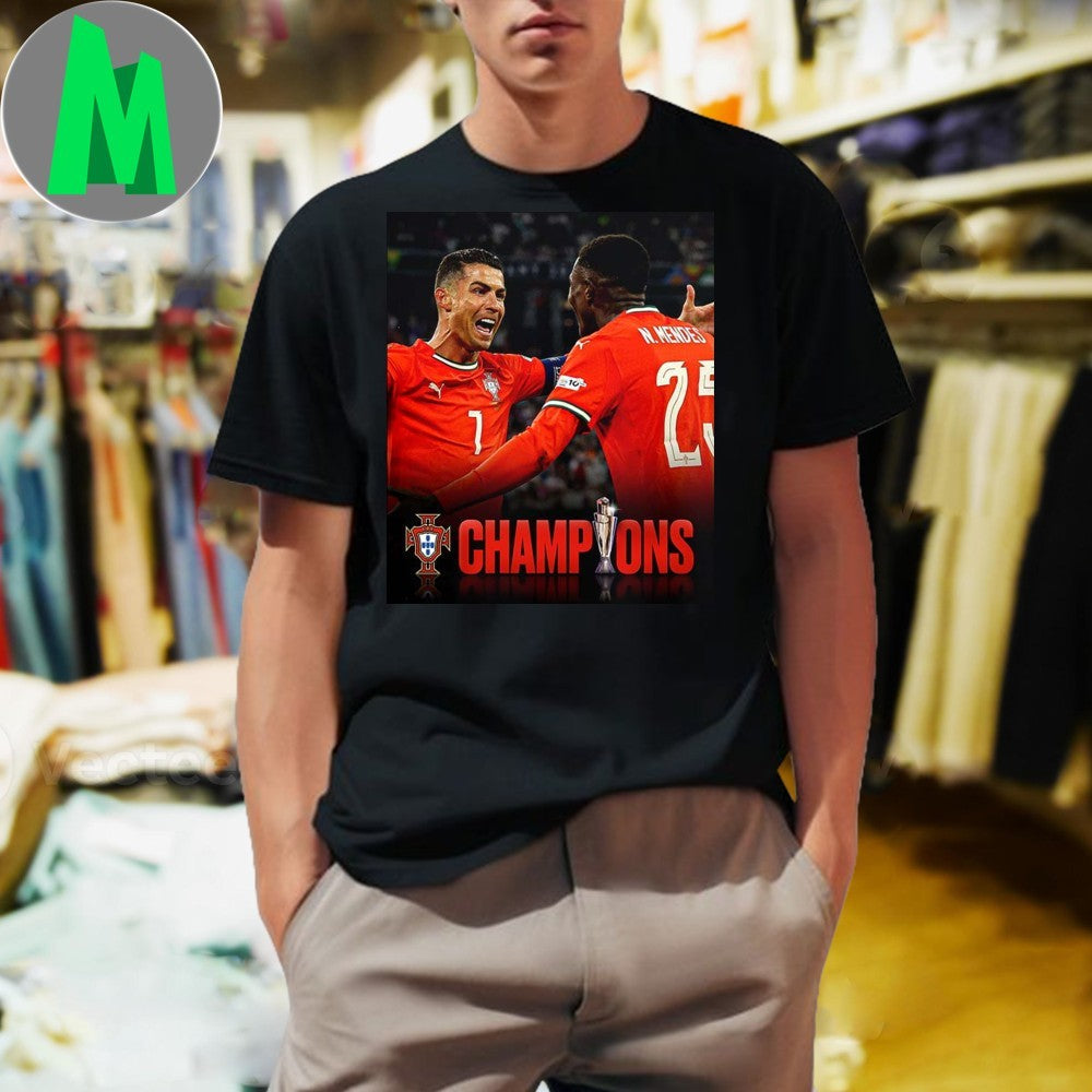 Portugal Win Nations League 2025 Second Time's A - Adult & Kids T-Shirts, Sweatshirts & Hoodies apparel design preview 1