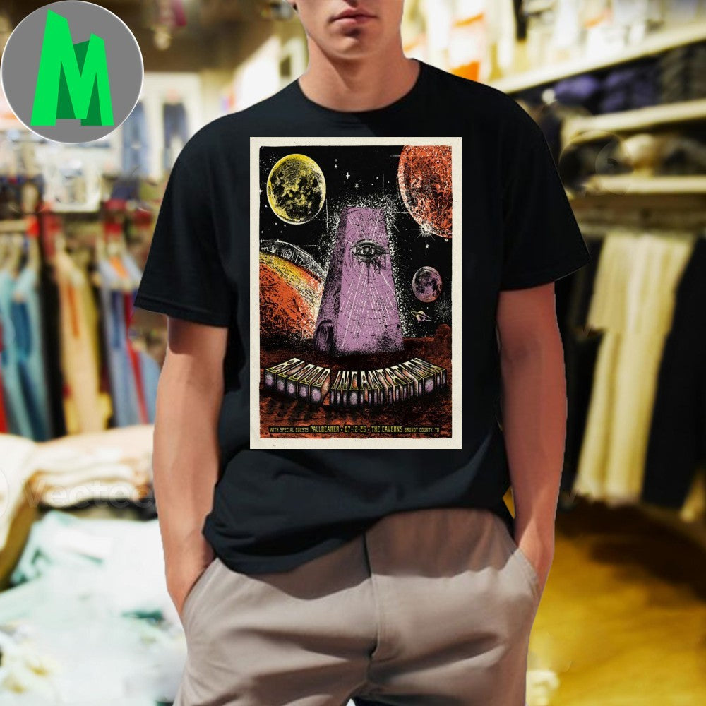 Poster Blood Incantation July 12, 2025 The Caverns, - Adult & Kids T-Shirts, Sweatshirts & Hoodies apparel design preview 1