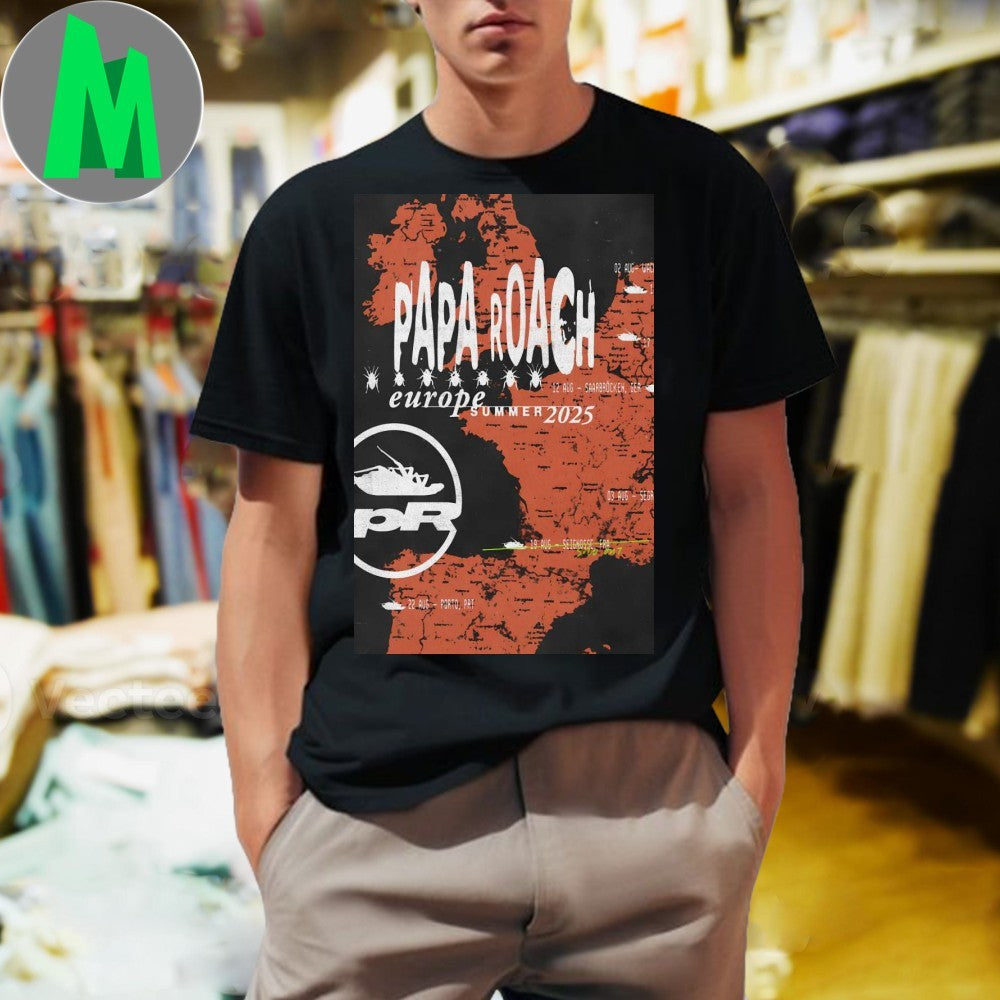 Poster New Fall Tour 2025 Papa Roach - Adult & Kids T-Shirts, Sweatshirts & Hoodies apparel design preview 1