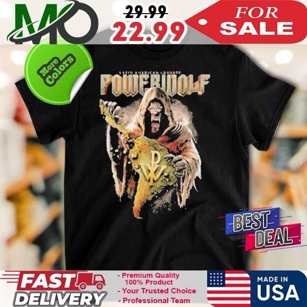 Powerwolf Latin American Crusade 2025 Tour - Adult & Kids T-Shirts, Sweatshirts & Hoodies apparel design preview 1