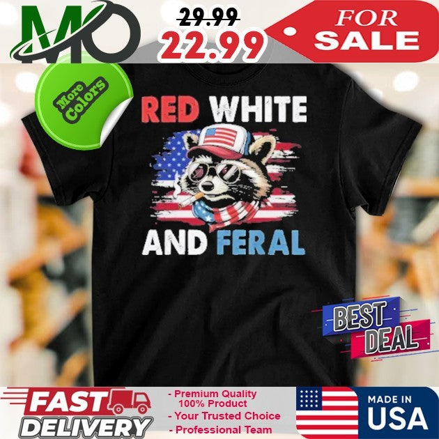 Raccoon 4th Of July Patriotic Flag Red White And - Adult & Kids T-Shirts, Sweatshirts & Hoodies apparel design preview 1