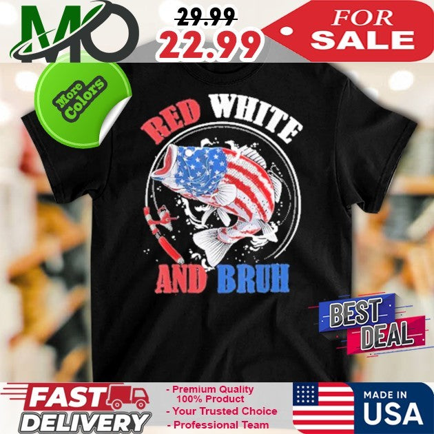 Red White and BRUH 4th of July Patriotic - Adult & Kids T-Shirts, Sweatshirts & Hoodies apparel design preview 1