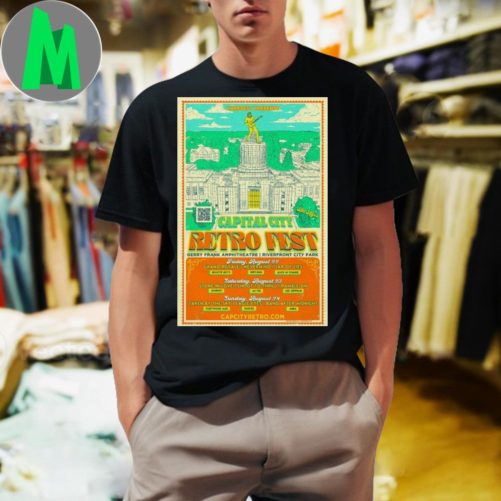 Retro Fest Capital City Aug 22 2025 Poster - Adult & Kids T-Shirts, Sweatshirts & Hoodies apparel design preview 1