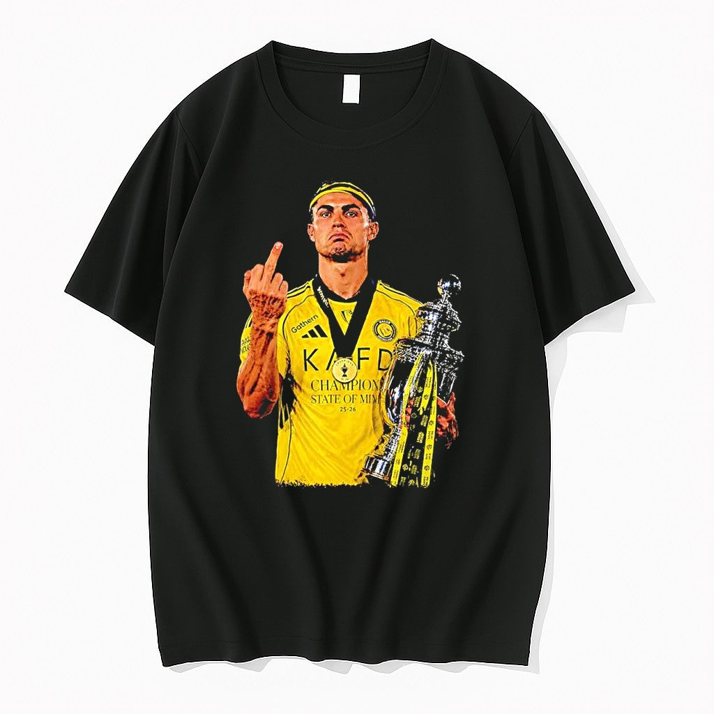 Official Ronaldo Middle Finger Champions State Of - Adult & Kids T-Shirts, Sweatshirts & Hoodies apparel design preview 1