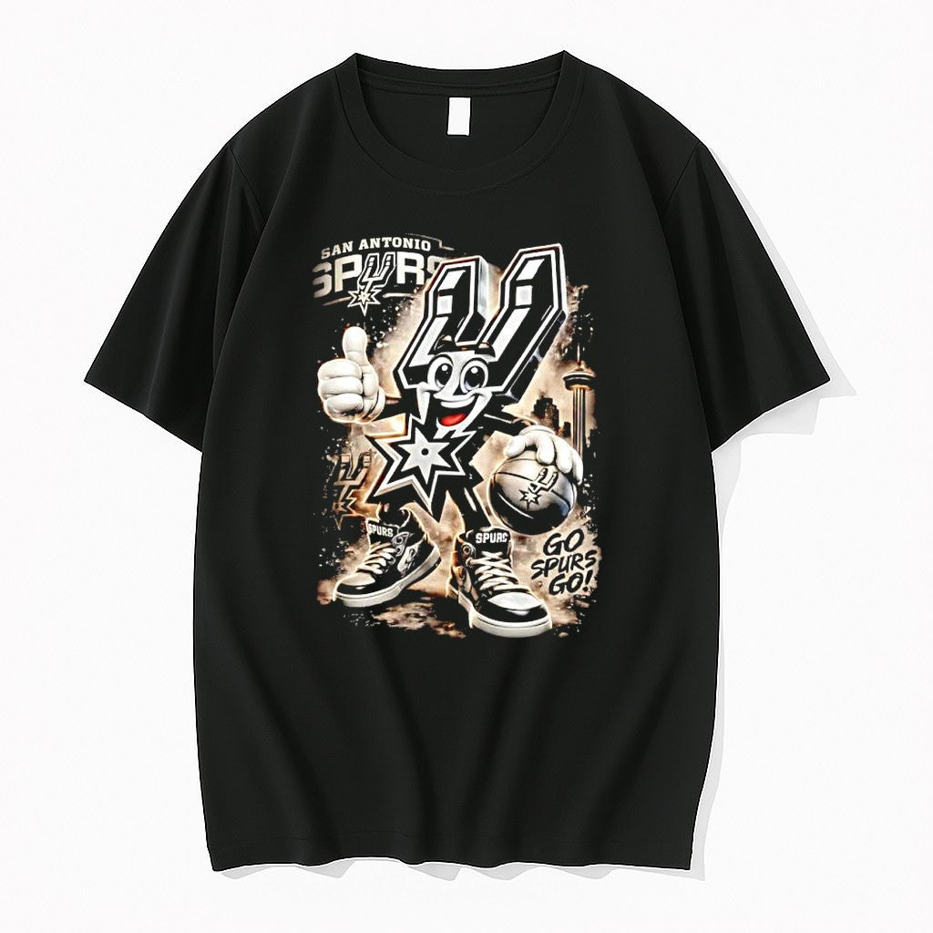 Official San Antonio Spurs Go Mascot Basketball - Adult & Kids T-Shirts, Sweatshirts & Hoodies apparel design preview 1
