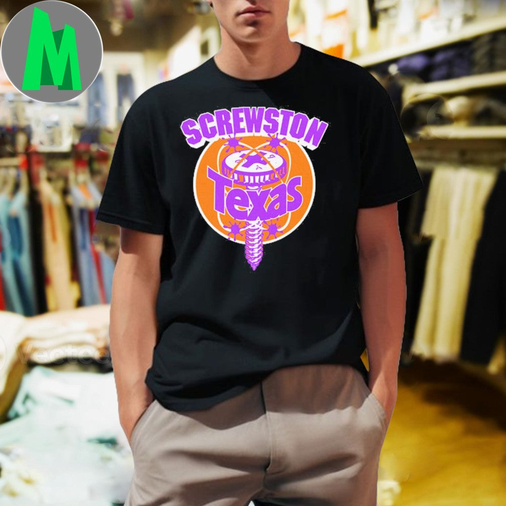 Screwston Texas Purple Orange - Adult & Kids T-Shirts, Sweatshirts & Hoodies apparel design preview 1