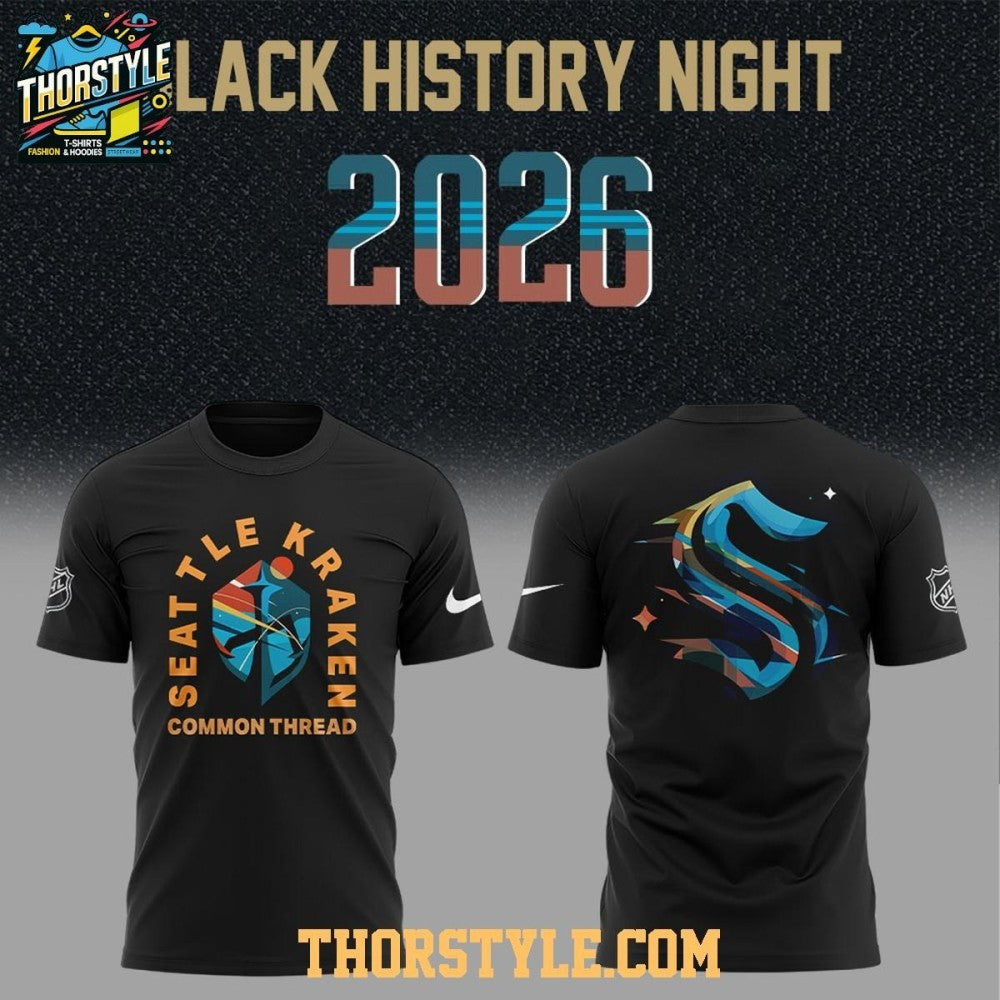 Seattle Kraken Black Hockey History Night 2026 Common - Adult & Kids T-Shirts, Sweatshirts & Hoodies apparel design preview 1