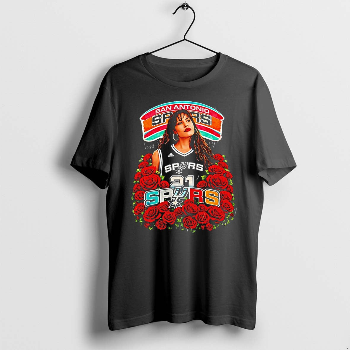 Official Selena San Antonio Spurs Basketball Go Roses - Adult & Kids T-Shirts, Sweatshirts & Hoodies apparel design preview 1