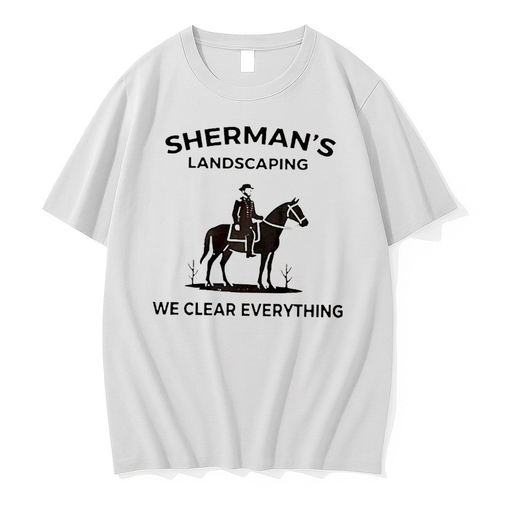 Official Shermans Landscaping We Clear Everything Jpg - Adult & Kids T-Shirts, Sweatshirts & Hoodies apparel design preview 1