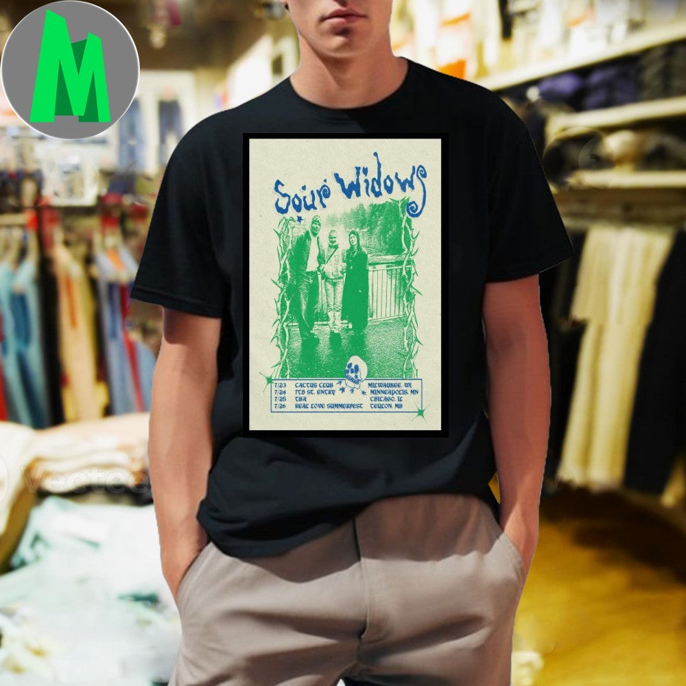 Sour Widows 2025 Summer Tour Concert Poster Indie - Adult & Kids T-Shirts, Sweatshirts & Hoodies apparel design preview 1