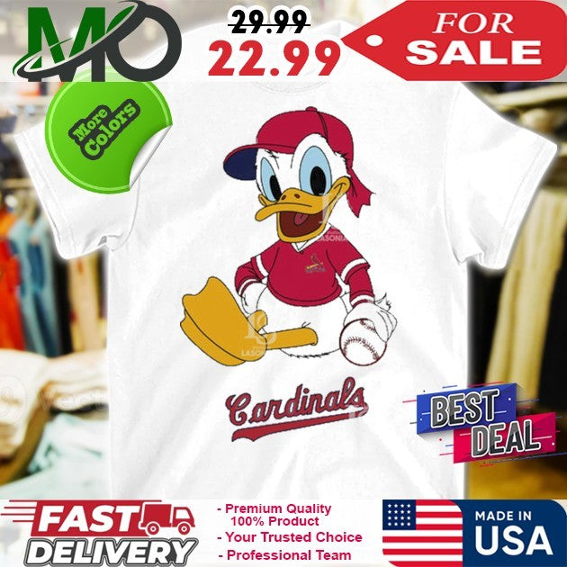 St Louis Cardinals Donald Duck Baseball - Adult & Kids T-Shirts, Sweatshirts & Hoodies apparel design preview 1