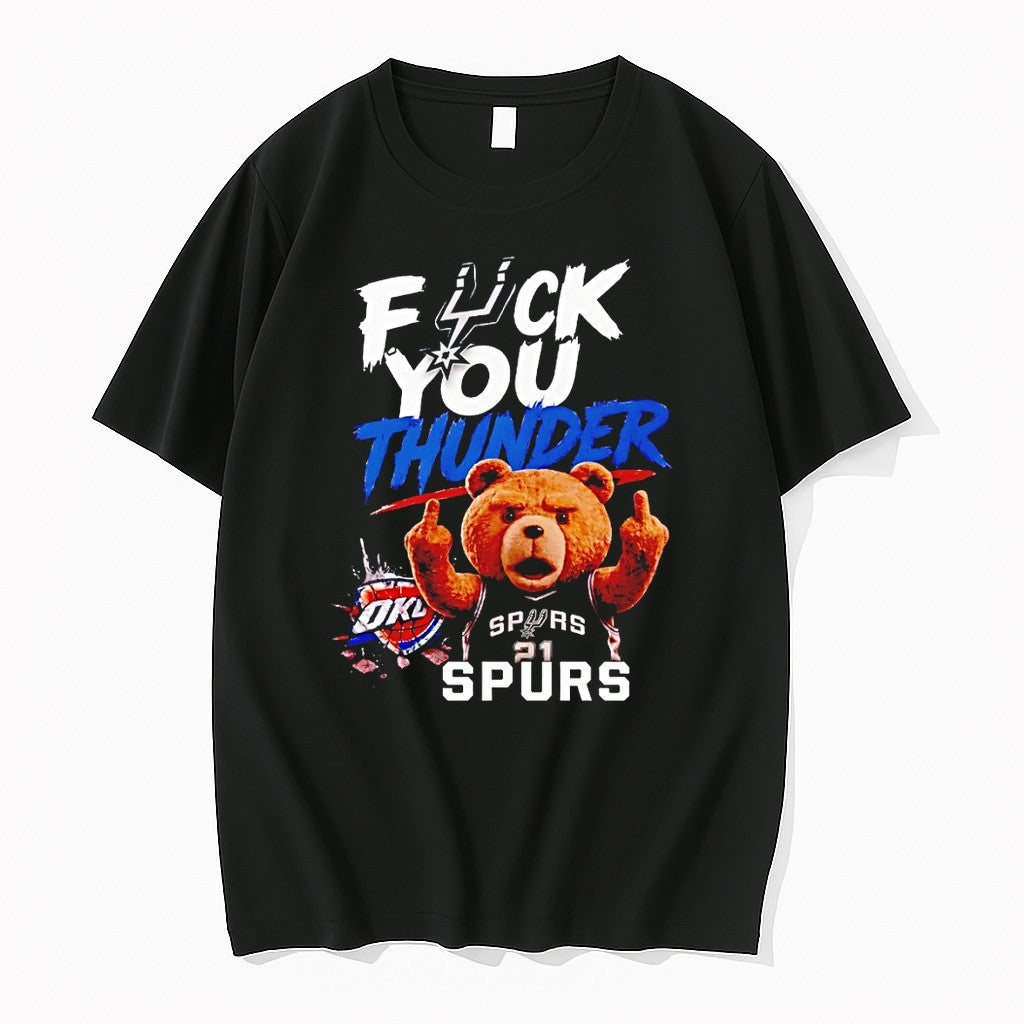 Official Teddy Bear Middle Finger Fuck You Thunder - Adult & Kids T-Shirts, Sweatshirts & Hoodies apparel design preview 1