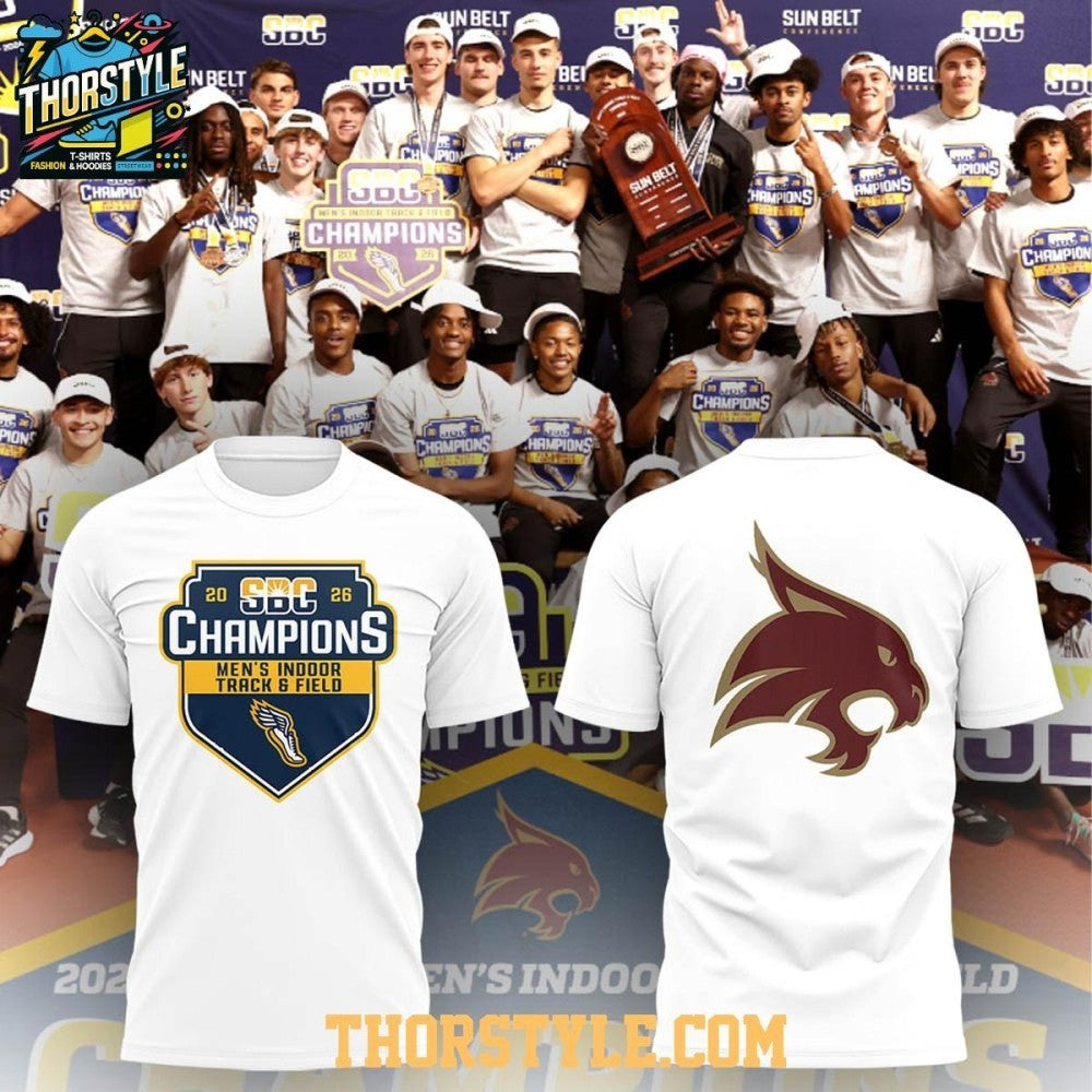 Texas State Bobcat Sun Belt 2026 Track Field - Adult & Kids T-Shirts, Sweatshirts & Hoodies apparel design preview 1
