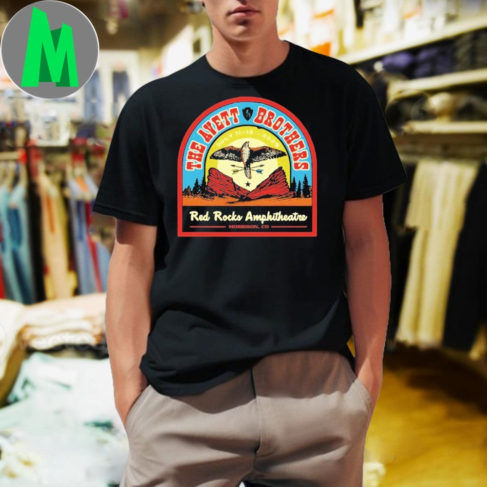 The Avett Brothers Red Rocks Amphitheatre Morrison CO - Adult & Kids T-Shirts, Sweatshirts & Hoodies apparel design preview 1