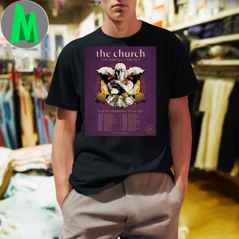 The Church Singles 1980-2025 North American Tour 2026 - Adult & Kids T-Shirts, Sweatshirts & Hoodies apparel design preview 1
