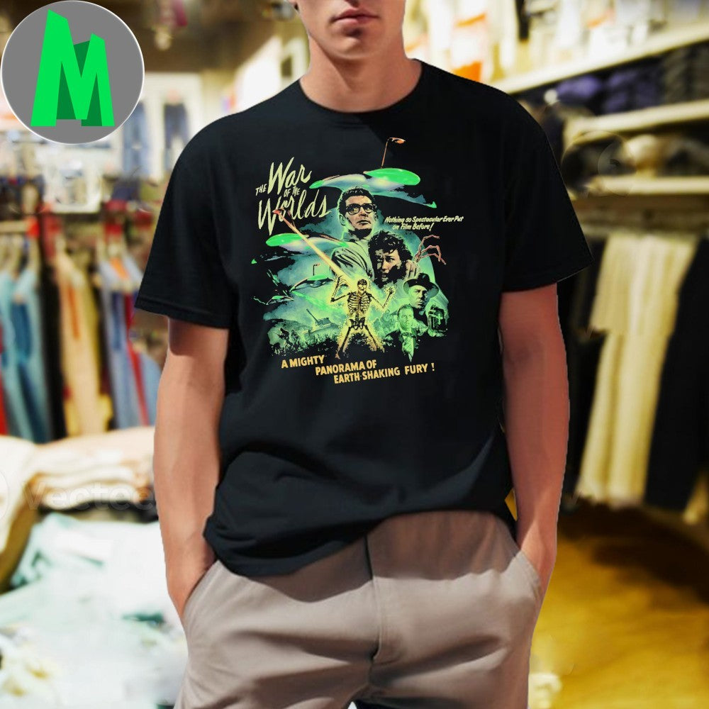 The War of Worlds Classic Sci-Fi Movie Poster Fan - Adult & Kids T-Shirts, Sweatshirts & Hoodies apparel design preview 1