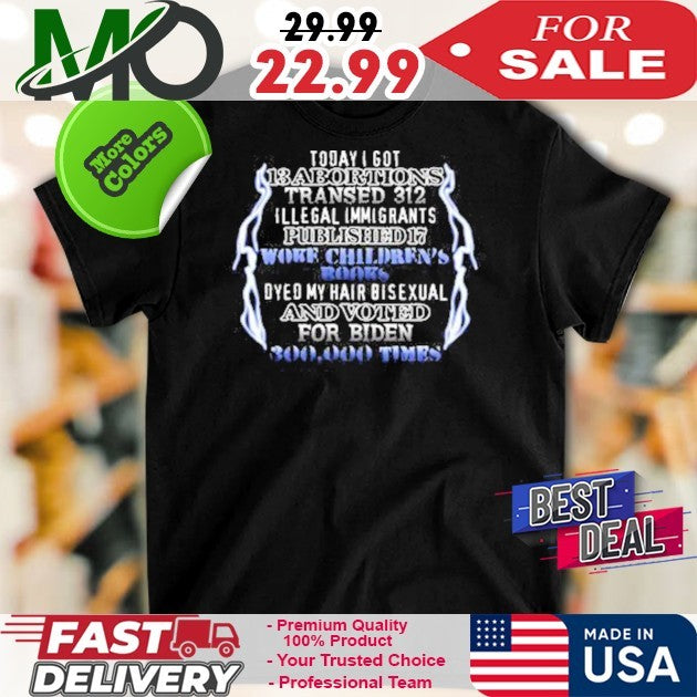 Today I Got 13 Abortions Transed 312 Funny Political - Adult & Kids T-Shirts, Sweatshirts & Hoodies apparel design preview 1