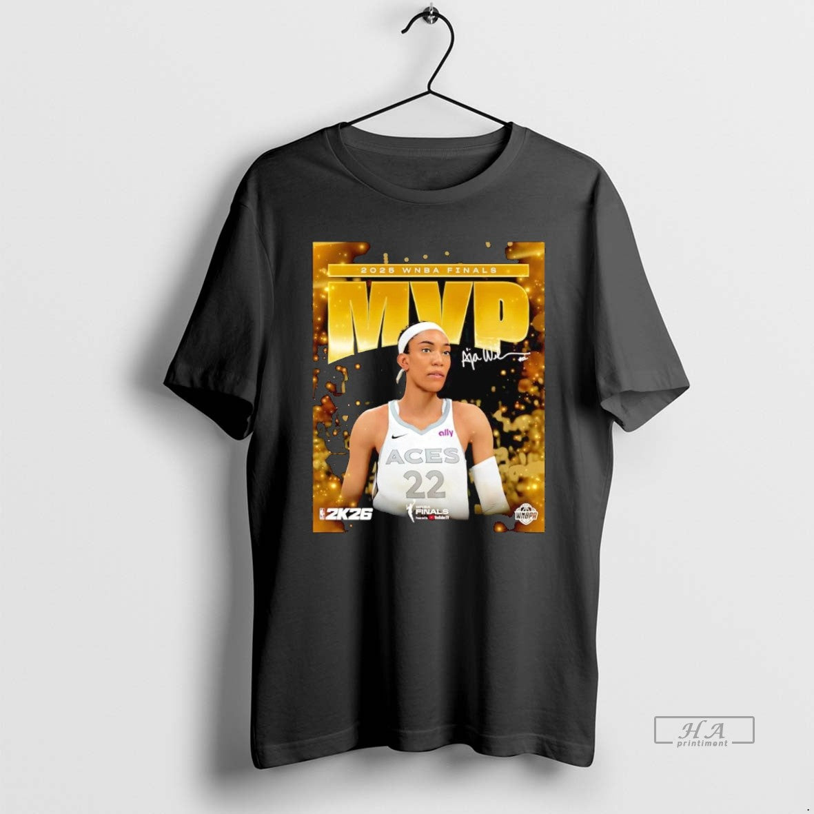 Official Trendy Aja Wilson 2025 Wnba Finals Mvp - Adult & Kids T-Shirts, Sweatshirts & Hoodies apparel design preview 1