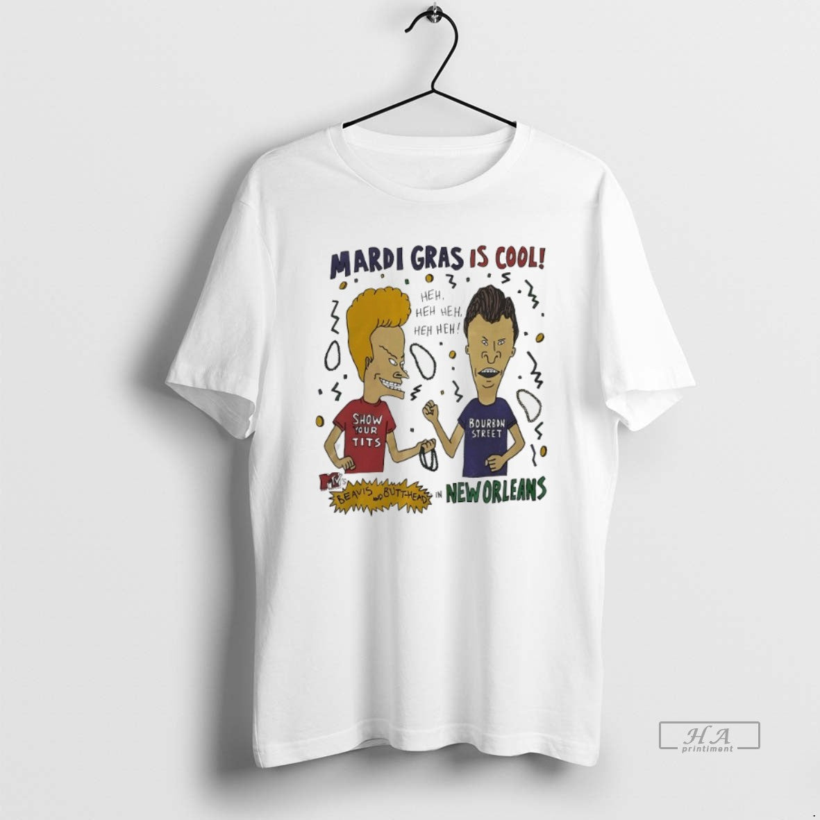 Official Trendy Beavis And Butthead Mardi Gras New - Adult & Kids T-Shirts, Sweatshirts & Hoodies apparel design preview 1