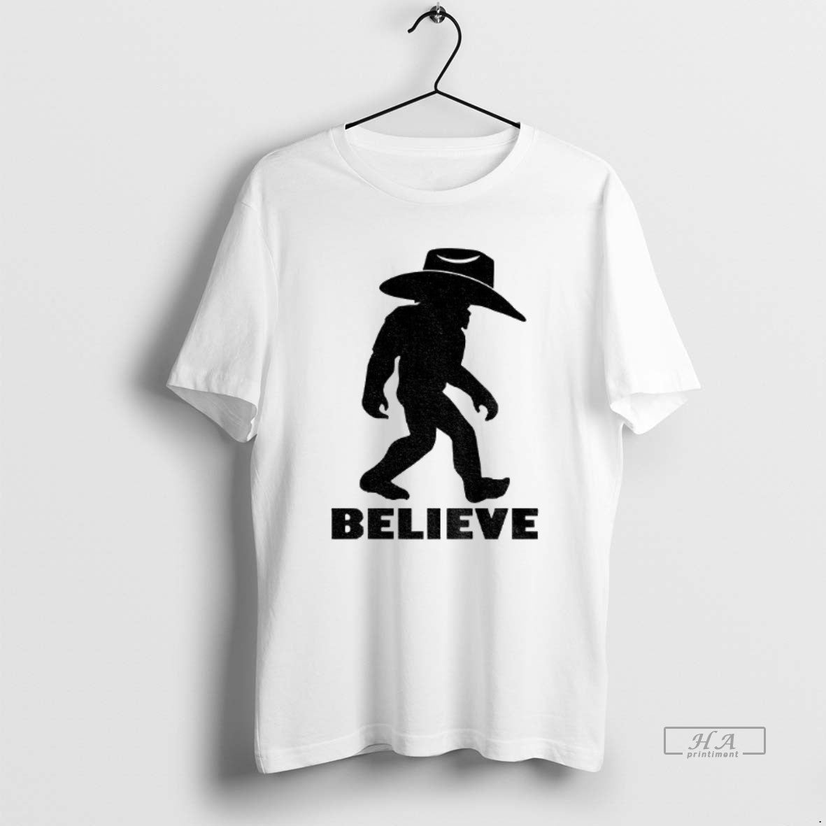 Official Trendy Believe Bigfoot Cowboy - Adult & Kids T-Shirts, Sweatshirts & Hoodies apparel design preview 1